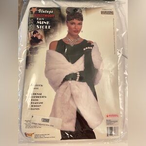 White Faux Mink Stole